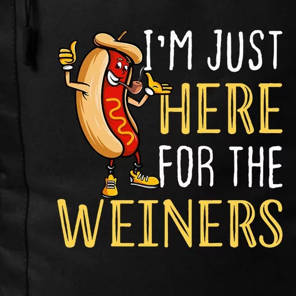 Funny Hot Dog IM Just Here For The Wieners Sausage Daily Commute Backpack