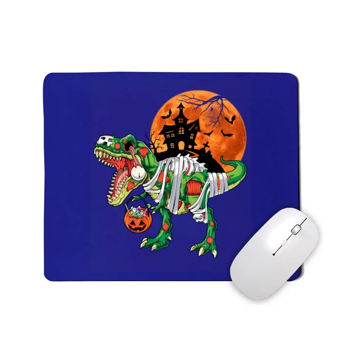 Funny Halloween Dinosaur Mummy T Rex Scary Pumpkin Moon Sweat Mousepad