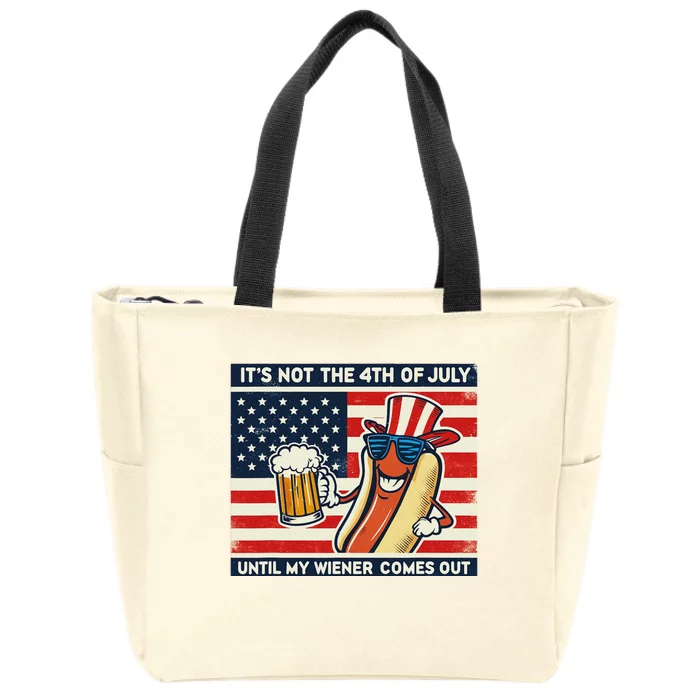 Funny Hot Dog 4th Of July Wiener Zip Tote Bag