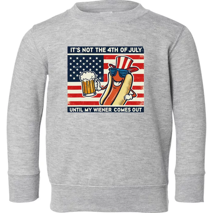 Funny Hot Dog 4th Of July Wiener Toddler Sweatshirt