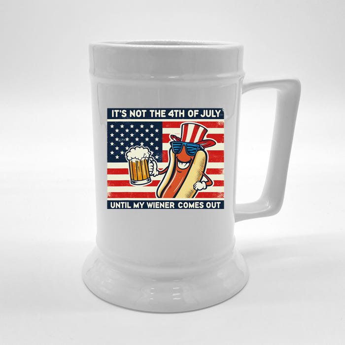 Funny Hot Dog 4th Of July Wiener Front & Back Beer Stein