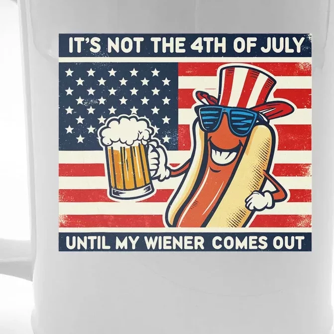 Funny Hot Dog 4th Of July Wiener Front & Back Beer Stein