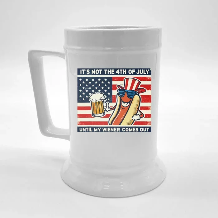 Funny Hot Dog 4th Of July Wiener Front & Back Beer Stein