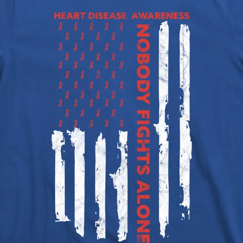 Fight Heart Disease Awareness Month American Flag Gift T-Shirt