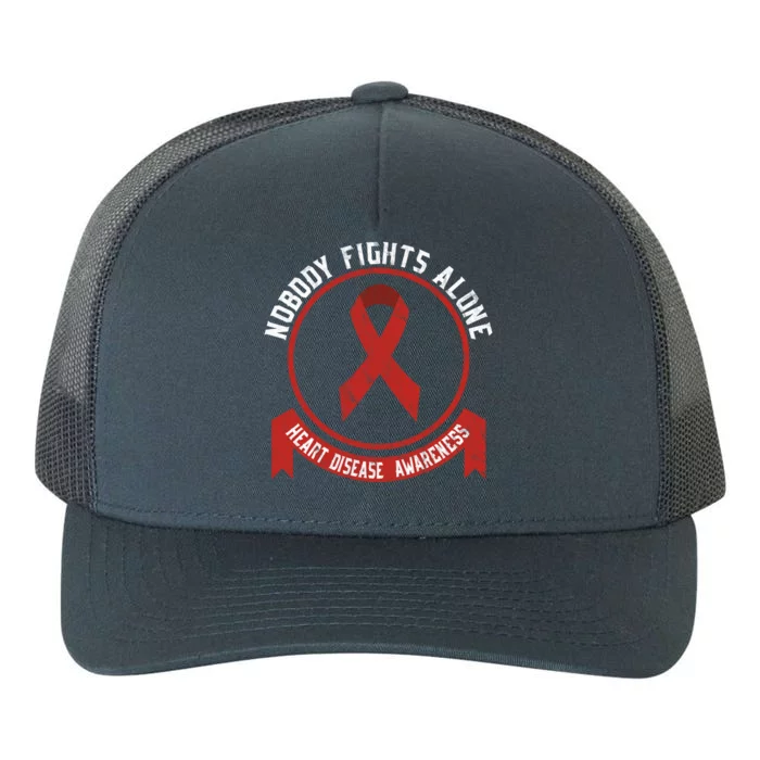 Fight Heart Disease Awareness Month American Heart Health Gift Yupoong Adult 5-Panel Trucker Hat