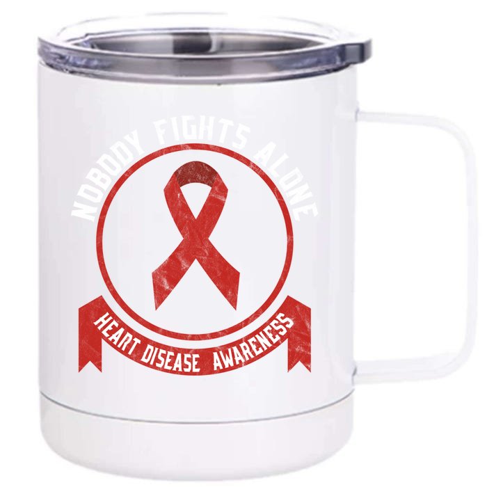 Fight Heart Disease Awareness Month American Heart Health Gift Front & Back 12oz Stainless Steel Tumbler Cup