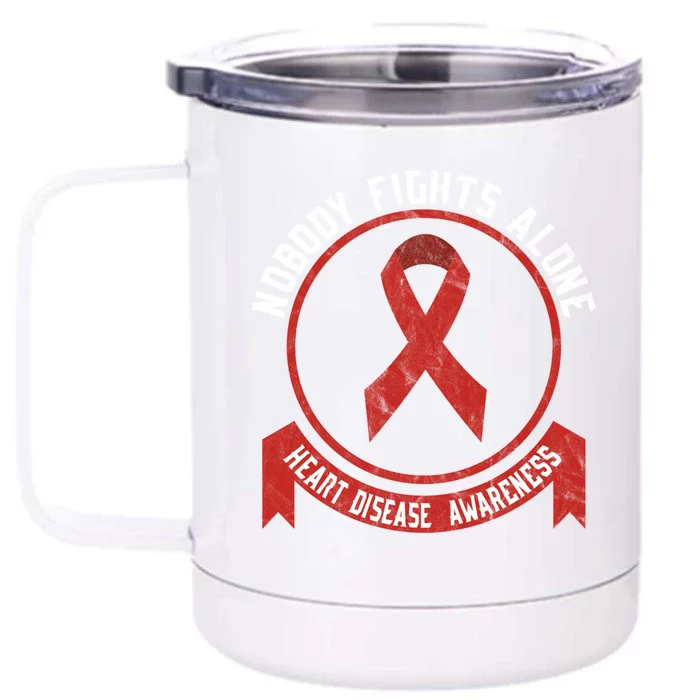 Fight Heart Disease Awareness Month American Heart Health Gift Front & Back 12oz Stainless Steel Tumbler Cup