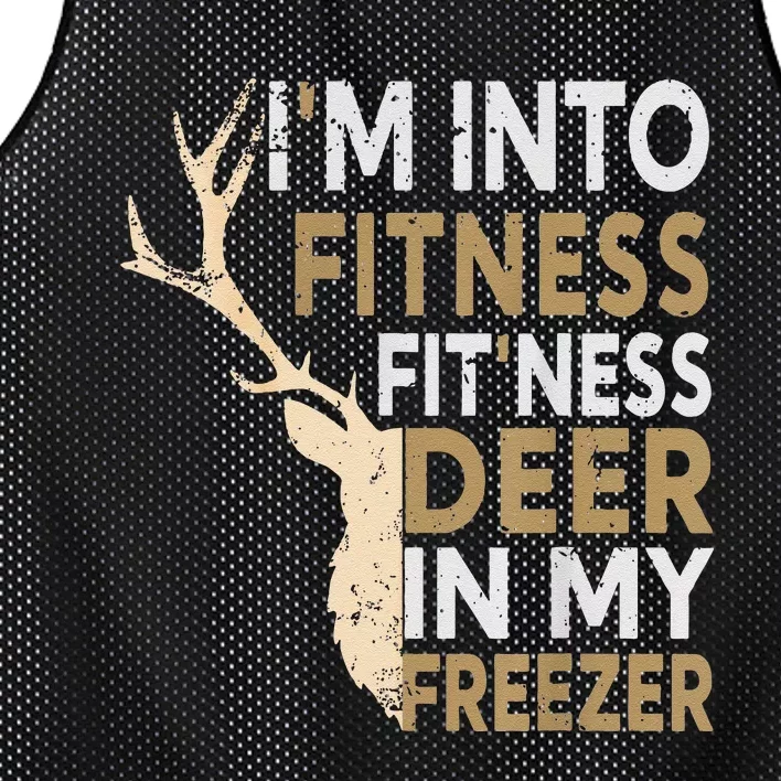 Funny Hunter Dad IM Into Fitness Deer Freezer Hunting Mesh Reversible Basketball Jersey Tank