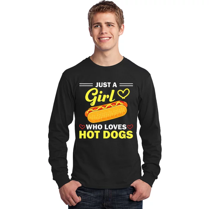 Funny Hot Dog Design For Women Hot Dog Lovers Long Sleeve Shirt