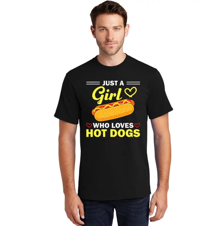 Funny Hot Dog Design For Women Hot Dog Lovers Tall T-Shirt