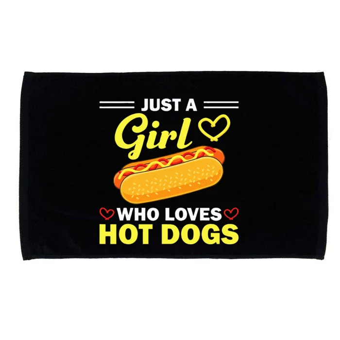 Funny Hot Dog Design For Women Hot Dog Lovers Microfiber Hand Towel