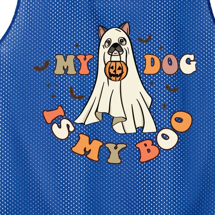 Funny Halloween Dog Ghost Pumpkin My Dog Is My Boo Dog Lover Cute Gift Mesh Reversible Basketball Jersey Tank