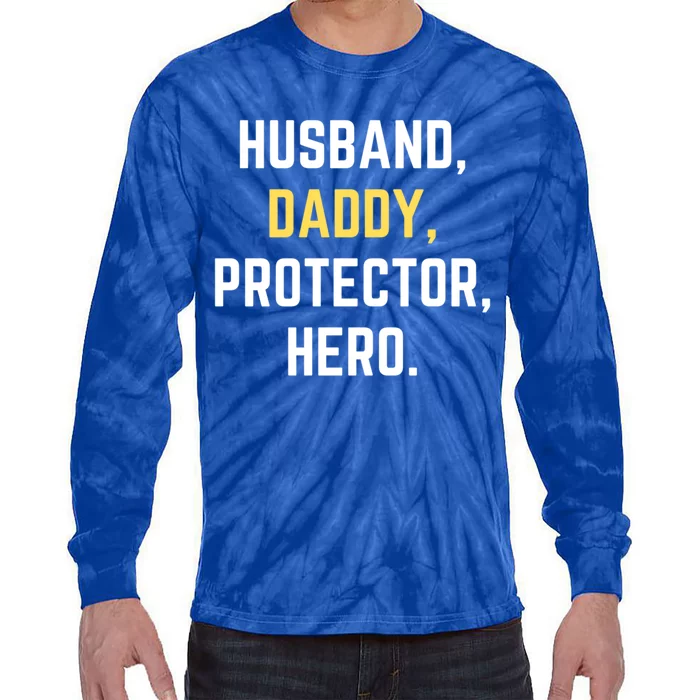 Funny Husband Daddy Protector Hero Gift For Dad Gift Tie-Dye Long Sleeve Shirt