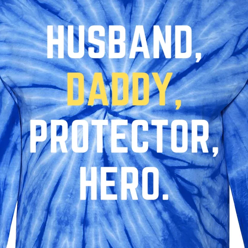 Funny Husband Daddy Protector Hero Gift For Dad Gift Tie-Dye Long Sleeve Shirt