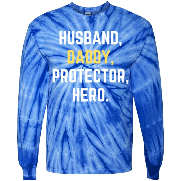 Funny Husband Daddy Protector Hero Gift For Dad Gift Tie-Dye Long Sleeve Shirt