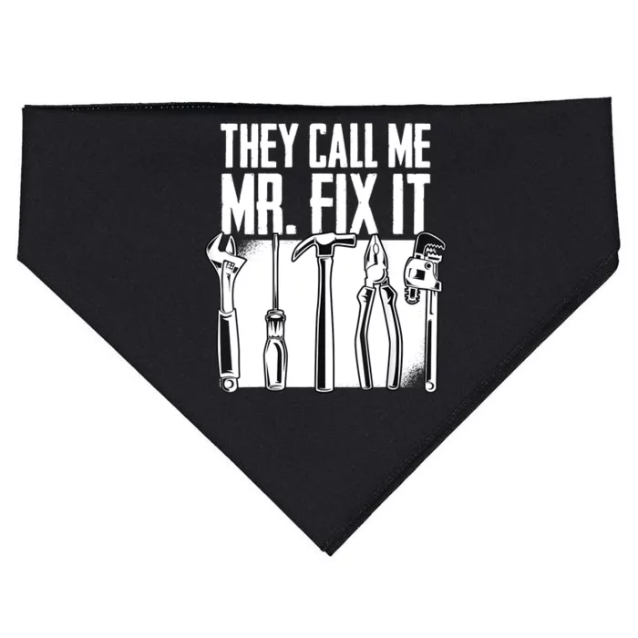 Funny Handyman Dad They Call Me Mr Fix It Repairman Gift USA-Made Doggie Bandana