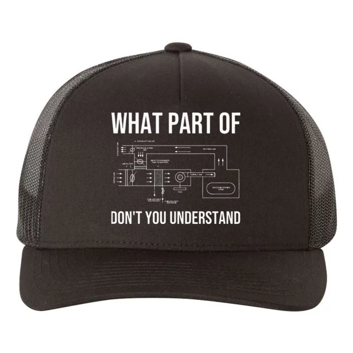 Funny HVAC Design For Men Dad HVAC Installer Engineers Tech Yupoong Adult 5-Panel Trucker Hat