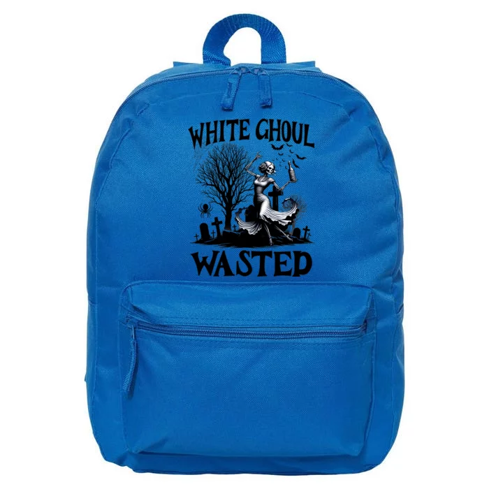 Funny Halloween Drinking Party White Ghoul Wasted 16 in Basic Backpack