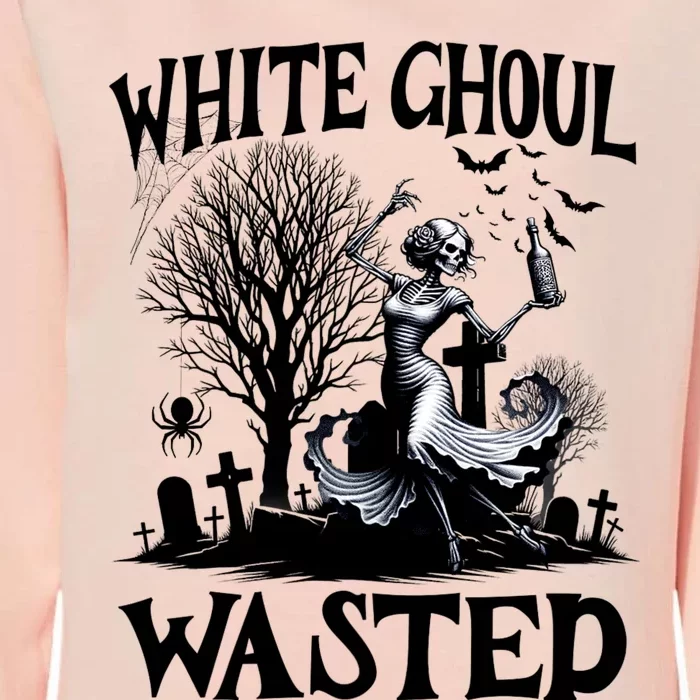 Funny Halloween Drinking Party White Ghoul Wasted Womens California Wash Sweatshirt