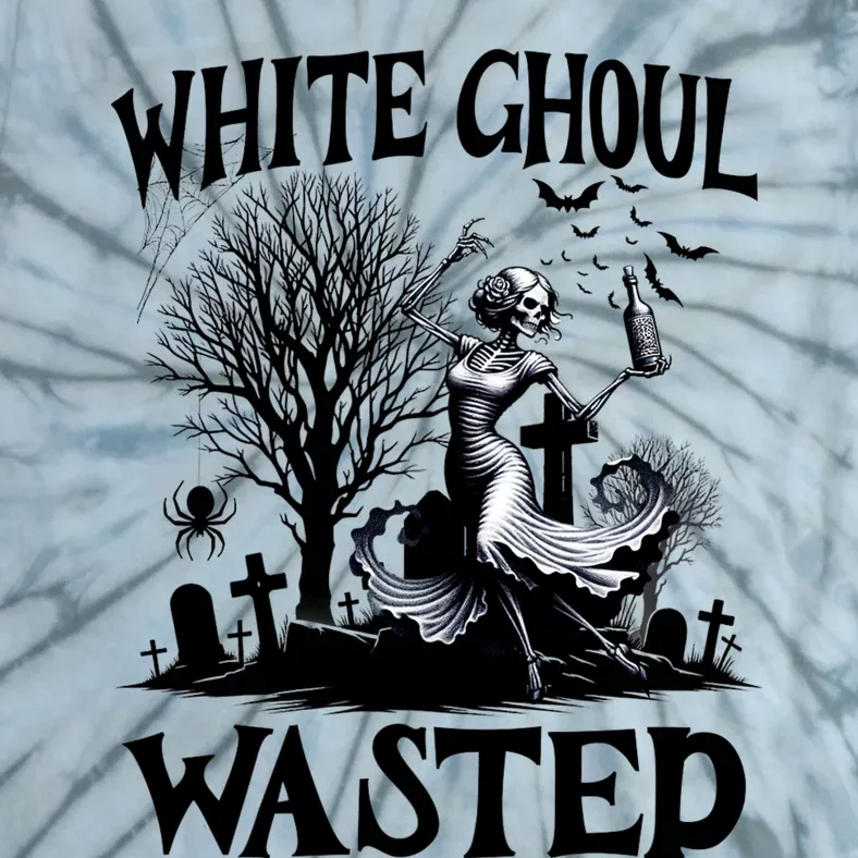 Funny Halloween Drinking Party White Ghoul Wasted Tie-Dye T-Shirt