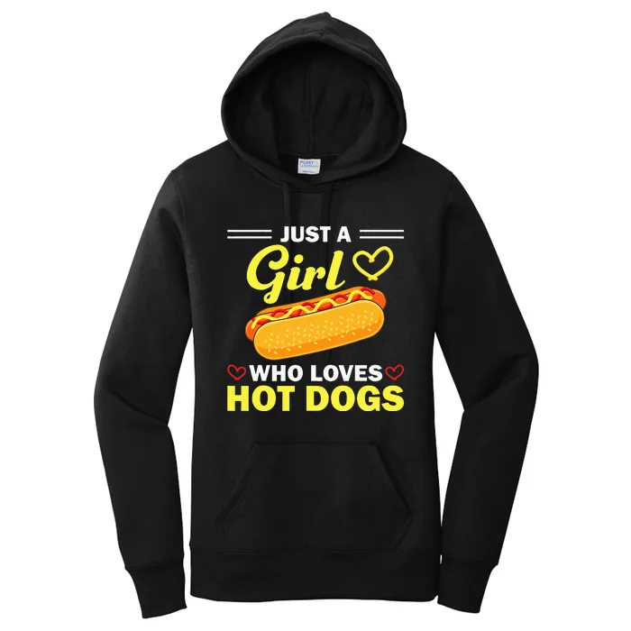 Funny Hot Dog Design Hot Dog Lovers Women's Pullover Hoodie