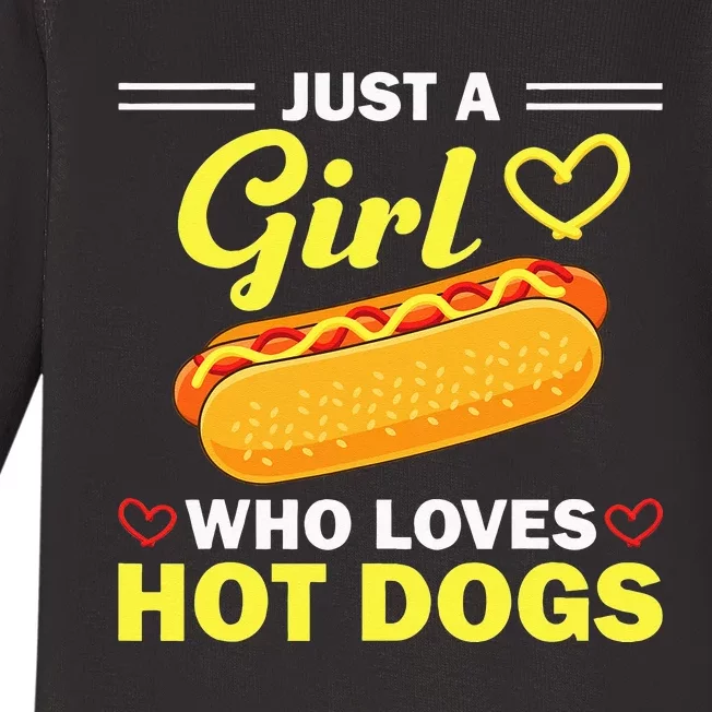 Funny Hot Dog Design Hot Dog Lovers Baby Long Sleeve Bodysuit