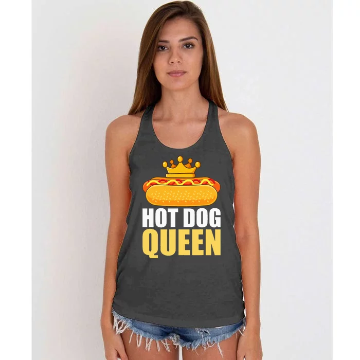 Funny Hot Dog Grilled Wiener Sausage Buns Women's Knotted Racerback Tank