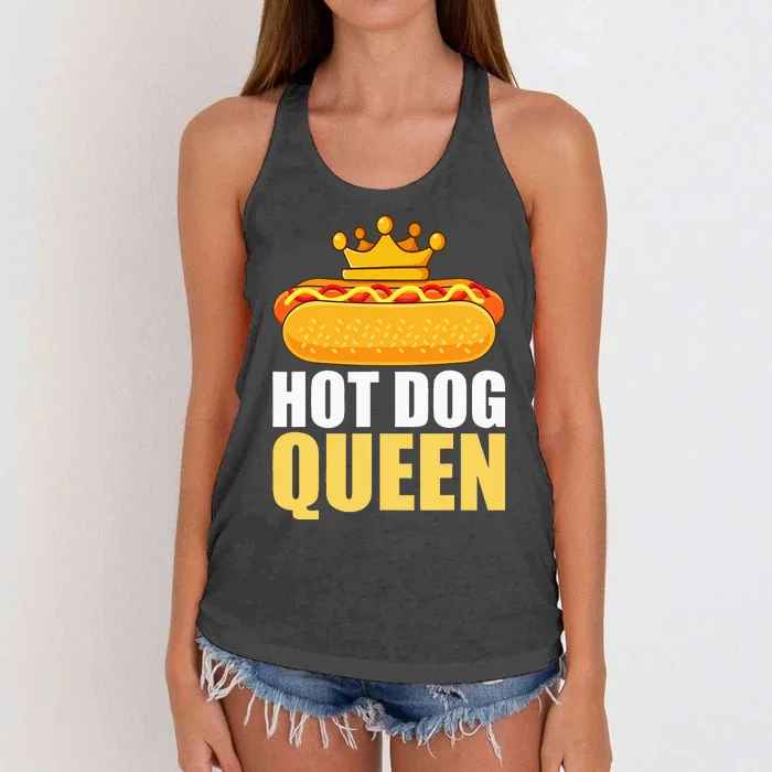 Funny Hot Dog Grilled Wiener Sausage Buns Women's Knotted Racerback Tank