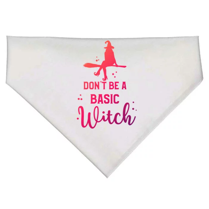 Funny Halloween Dont Be A Basic Witch Witches Party Costume Gift USA-Made Doggie Bandana