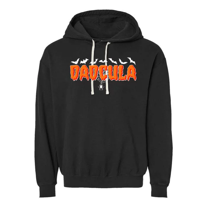 Funny Halloween Dadcula Dracula Garment-Dyed Fleece Hoodie