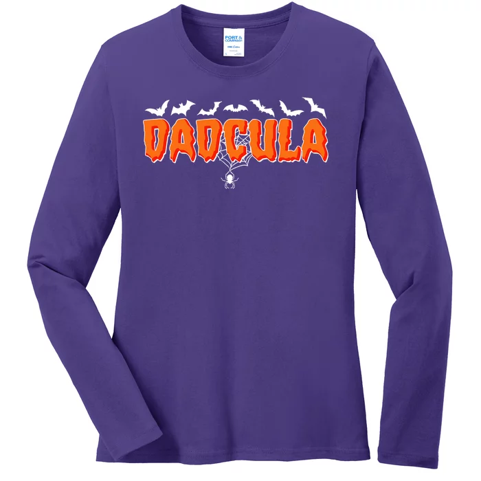 Funny Halloween Dadcula Dracula Ladies Long Sleeve Shirt