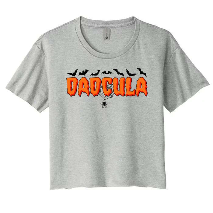 Funny Halloween Dadcula Dracula Women's Crop Top Tee