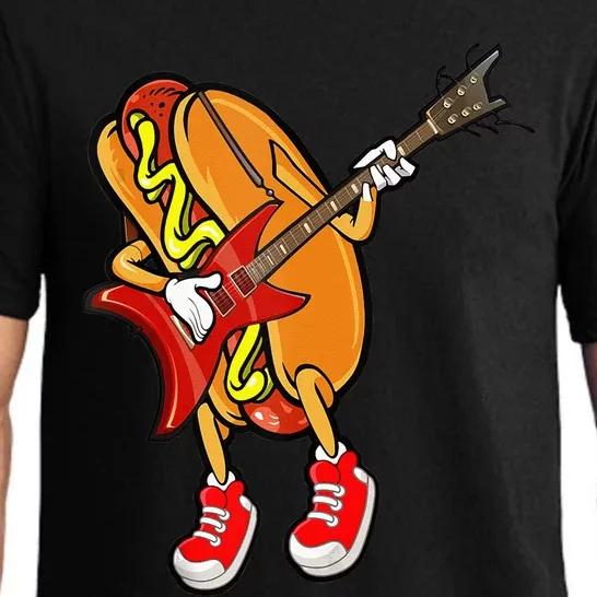 Funny Hot Dog Guitar Player Pajama Set