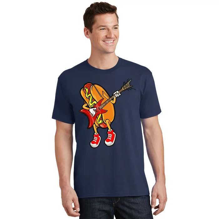 Funny Hot Dog Guitar Player T-Shirt