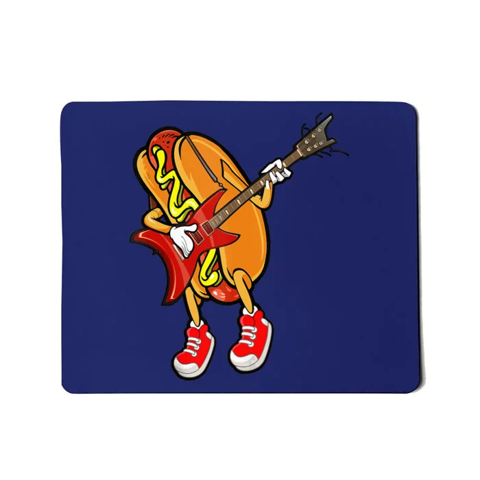 Funny Hot Dog Guitar Player Mousepad