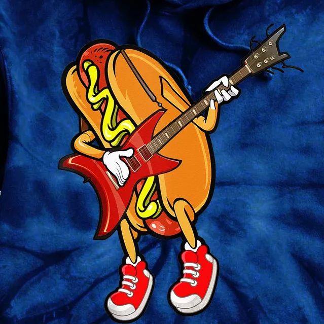 Funny Hot Dog Guitar Player Tie Dye Hoodie