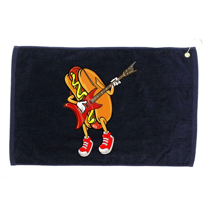 Funny Hot Dog Guitar Player Grommeted Golf Towel