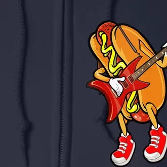 Funny Hot Dog Guitar Player Full Zip Hoodie