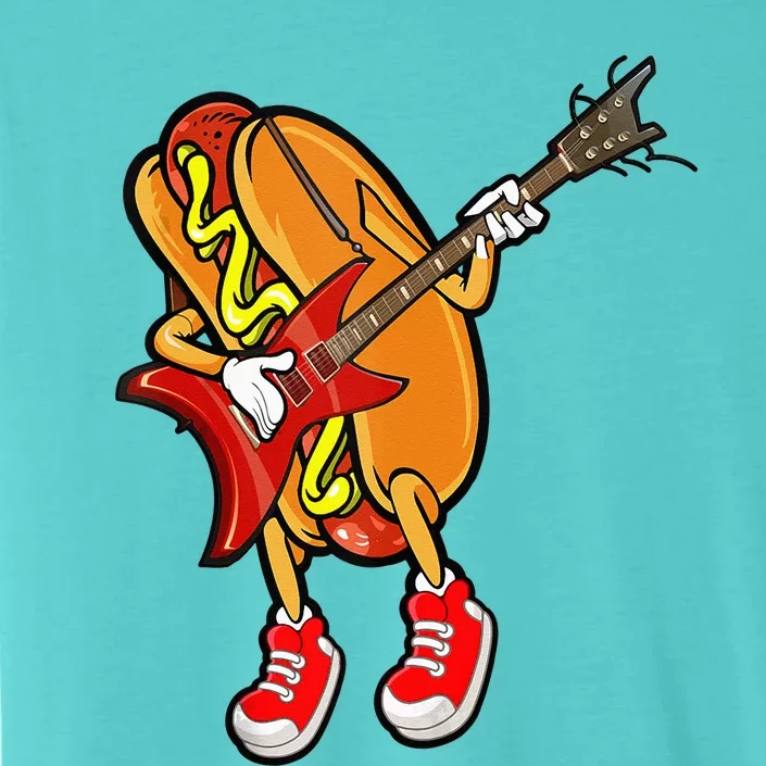 Funny Hot Dog Guitar Player ChromaSoft Performance T-Shirt