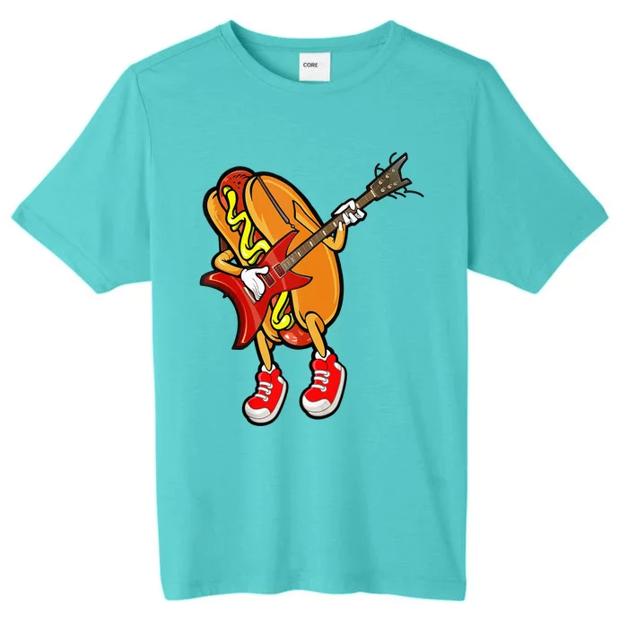 Funny Hot Dog Guitar Player ChromaSoft Performance T-Shirt