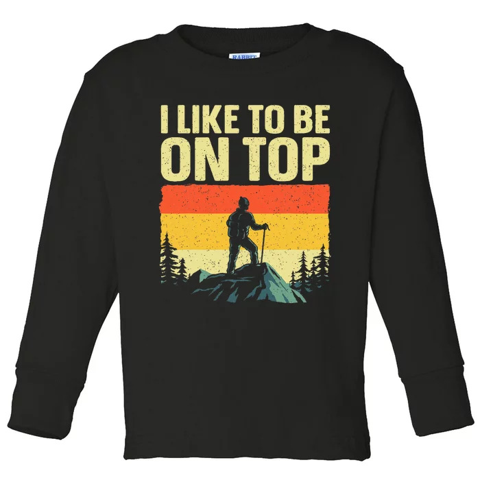 Funny Hiking Design For Women Hiker Hike Mountain Hikingd Toddler Long Sleeve Shirt