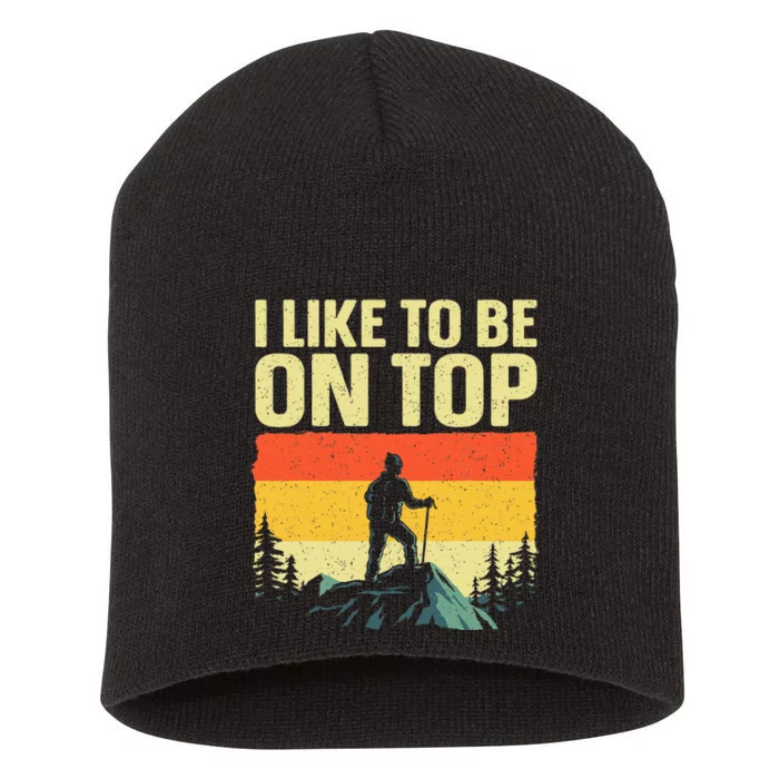 Funny Hiking Design For Women Hiker Hike Mountain Hikingd Short Acrylic Beanie