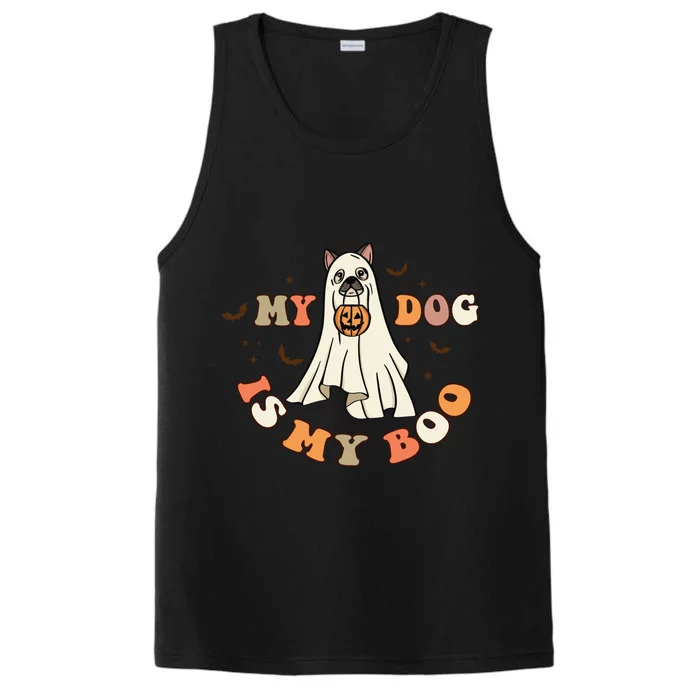 Funny Halloween Dog Ghost Pumpkin My Dog Is My Boo Dog Lover Cute Gift Performance Tank