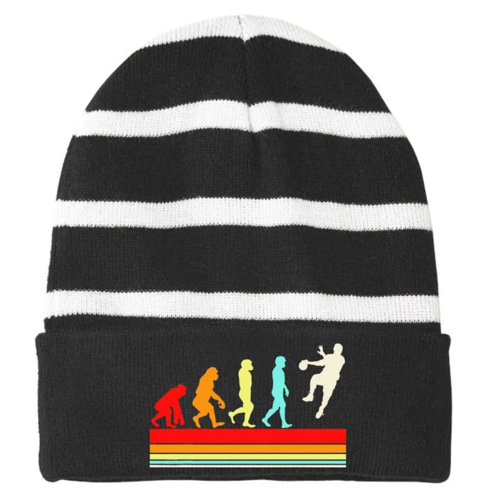 Funny Handball Design For Sports Athletes Striped Beanie with Solid Band