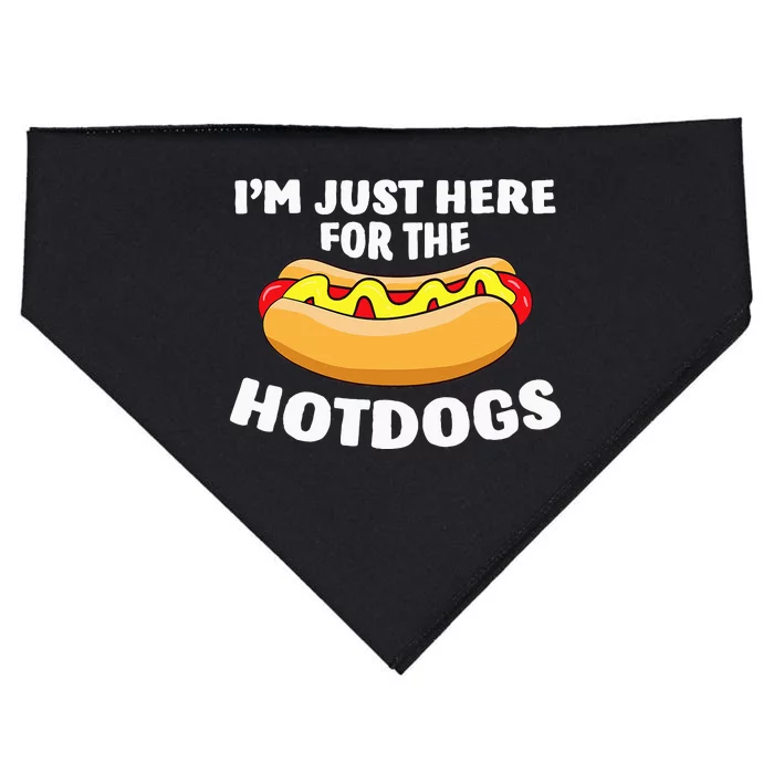 Funny Hot Dog Lover Im Just Here For The Hot Dogs USA-Made Doggie Bandana