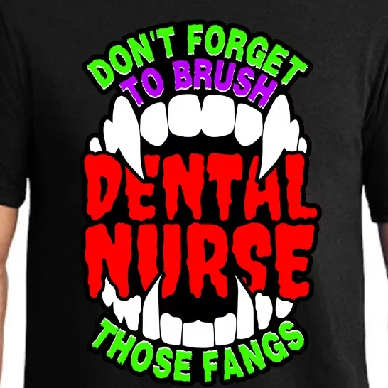 Funny Halloween Dental Nurse Vampire Fangs Brush Teeth Meaningful Gift Pajama Set