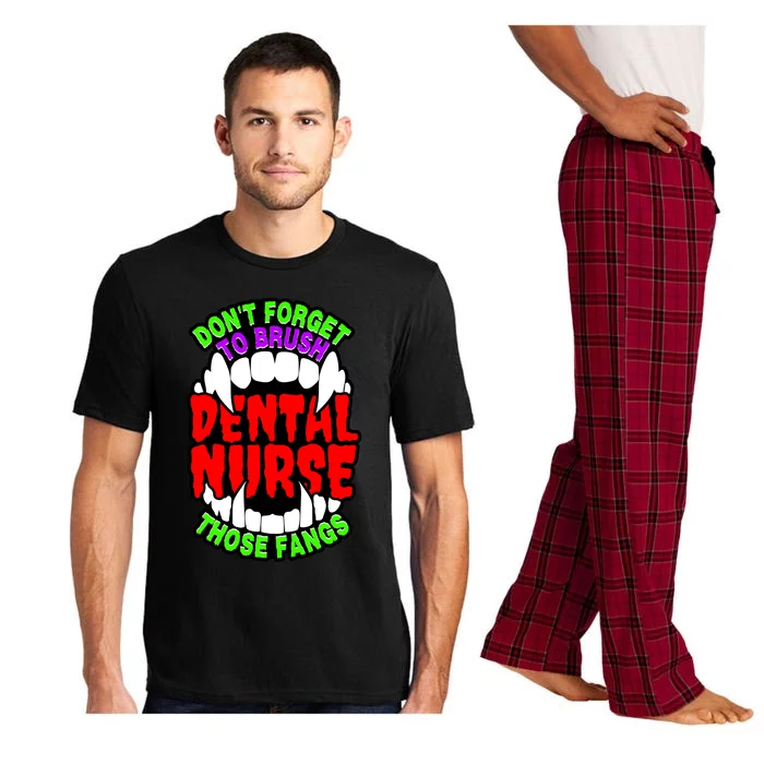 Funny Halloween Dental Nurse Vampire Fangs Brush Teeth Meaningful Gift Pajama Set