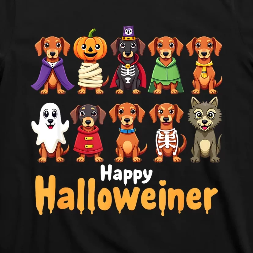 Funny Halloween Dog Lovers Dog Owners Happy Halloweiner Gift T-Shirt