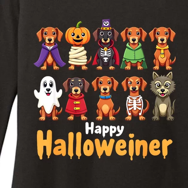 Funny Halloween Dog Lovers Dog Owners Happy Halloweiner Gift Womens CVC Long Sleeve Shirt