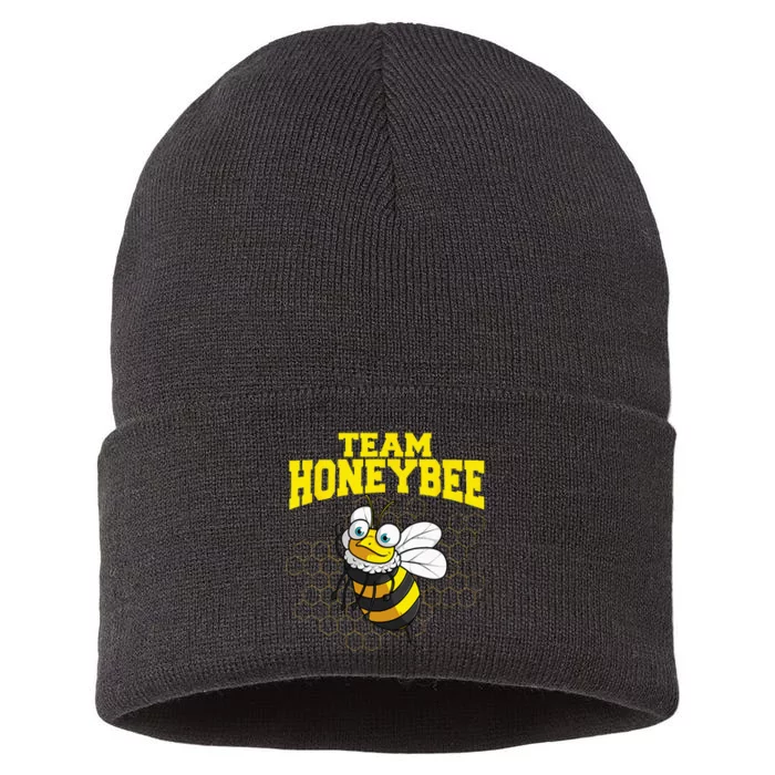 Funny Honeybee Design Bee Lovers Squad Sustainable Knit Beanie